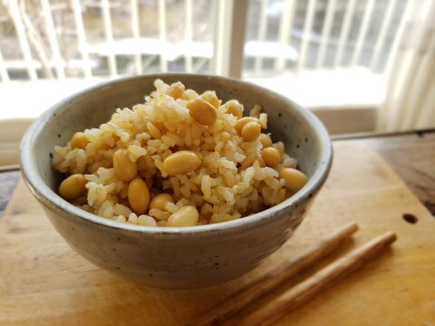 【独居自炊】玄米大豆ごはん